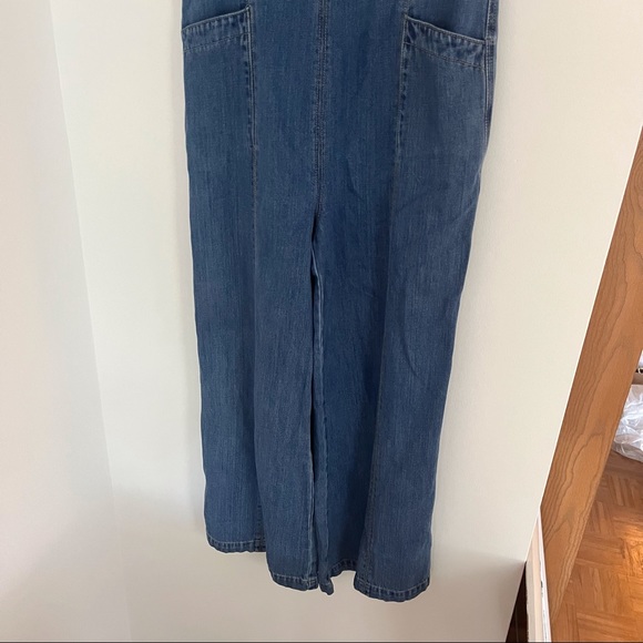 Vintage Gap Denim Jumpsuit Straight Neck Sleeveless 90s 70s Overalls Size 6 - Picture 3 of 8